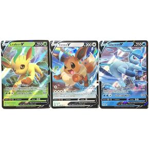 Eevee V Leafeon V Glaceon V - Crown Zenith Pokémon Card Set - 108/159 013/159 038/159