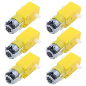 Antrader Gear Motor Dual Shaft 3-6V TT Motor for Smart Car Robot Pack of 6 (I Shape)