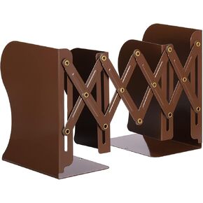 BATIKIL BOOKEND القابلة للتعديل ، نهاية كتاب معدني للأرفف الكتب الثقيلة ، حامل ملفات ملفات مجلة قابلة للتوسيع مناسبة للمكتب ، الكتب ، الأوراق ، يمتد إلى 17 بوصة ، بني