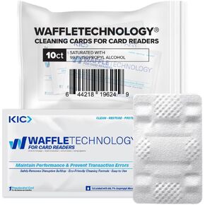 KICTeam - Waffletechnology® Cleaning Cards for Card Reader Payment Machines (10 Cards) - Presaturated with Quick Drying Solution