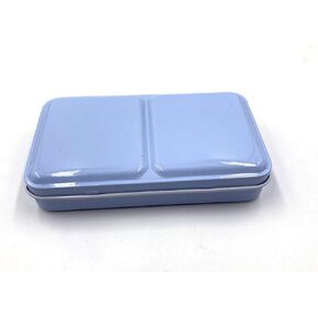 Aliotech Travel Artist Empty Watercolor Tins Box Palette Paint Case,Small Colorful Tin with 12 Pcs Half Pans (Fog Blue)