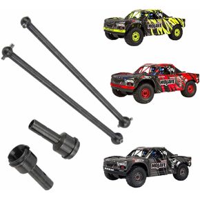 for 1/7 ARRMA Mojave 6S BLX Rear Drive Shaft Upgrades Part,#45 Hardened Steel Rear CVD Universal Joints/Wheel AXLE & DOGBONE for 1/7 ARRMA Mojave 6S V2 4WD Desert Short Truck 2pcs/Set(Black)