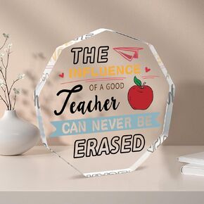 Teacher Appreciation Gift - Nonagon Plaque. Thank You Teacher Gift for women/men. Teacher Office Classroom Home Decoration Gifts on Teacher's Day