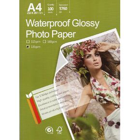 Photo Glossy White Paper A4 100 Sheets 8.3x11.7’’ 135 gr weight. Dries Quickly better finish colors Best Look Pictures print for all inkjet printer.