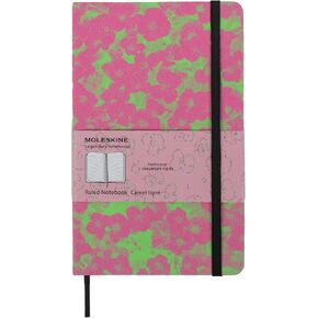 Moleskine Custom Edition Notebook, Hard Cover, Ruled, Large (5" x 8.25"), Fluorescent Pink/Green, 240 Pages