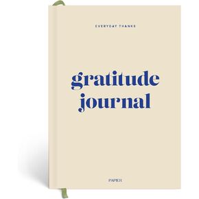 Papier Daily Gratitude Journal - Beige, 8.46"L x 6.02"W | Hardcover Gratitude & Healthy Mindset Diary for Personal Growth, Mindfulness & Self-Reflection | Track Wins in Your Life for 5 Months