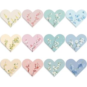 12 PCS Heart Magnetic Bookmarks for Reading Women, Assorted Magnet Corner Book Marks with Flower Patterns, Aesthetic Reading Gifts for Women, Teachers, Book Lovers, Girls (Floral Style)