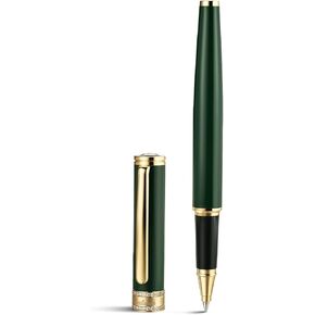 BEILUNER Luxury Rollerball Pen, Diamond-Studded Cap Design, 24K Gold Finish, Noble and Elegant, Schneider Ink Refill, Fancy Pen Gift Set for Women & Men, Executive Office, Nice Designer Pens