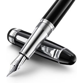 Luxury fountain pen,Smooth Writing Metal ink Pen with deluxe Gift Box,Hand Polished Medium Titanium Nib*2(Medium&Fine),Refillable Fountain Pen Ink Converter*2,Best Pen Gift Set for Men&Women