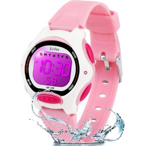 Edillas Kids Watches Digital Girls Boys,7 Colors Waterproof Wrist Watches for Child Sport Outdoor Multifunctional with Stopwatch/Alarm Watch Ages 4-12