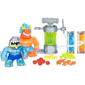 Heroes of Goo Jit Zu Hero Creator Bundle with 2 Action Figures and 6 Unique goo fillings, Mix, Fill & Create Your own Stretchy Blazagon and Thrash, Play Again and Again
