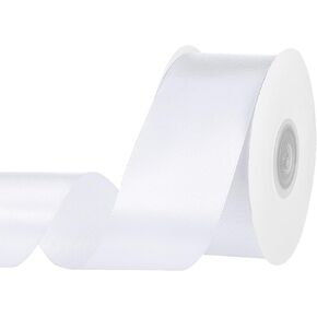 White Ribbon, 1-1/2 inch 30 Yards White Satin Ribbon Valentines Ribbon for Gift Wrapping Flower Bouquet Bow Making Wedding Party Valentine's Day Decorations