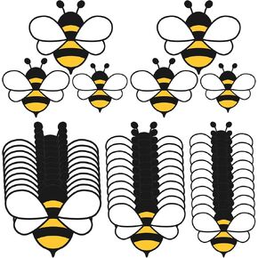 60 Pcs Bee Cutouts Shapes Set Bee Bulletin Board Cutouts Decoration for Classroom Multi Size Spring Themed Classroom Decor for Crafts Party Supplies Home Decor