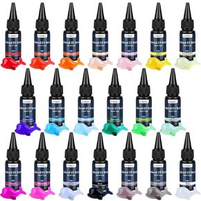 KISREL UV Resin, 20 Colors - 400g UV Resin Kit, Transparent Colored UV Resin, Rigid Ultraviolet Clear UV Resin for Crafts, Jewelry Making and Decoration