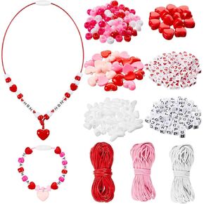 Deekin 30 Sets Mother's Day Beads for Necklace Bracelet, Mother's Day Crafts DIY Gifts Letters Jewelry Making Kit Pink Bead Craft Kit Bracelet for Jewelry Making Party Favors