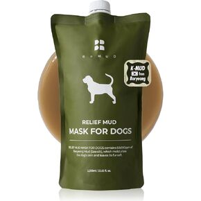 قناع الطين الإغاثة للكلاب - معطف فاخر وعلاج جلدي جاف مع MUD MUD 50000PM - قناع العناية بالكلاب Hypoallergenic مع مكونات معدنية ولطيفة ، 35.3 أوقية.