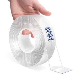 Double Sided Tape Heavy Duty, Nano Double Sided Adhesive Tape, Clear Mounting Tape Picture Hanging Adhesive Strips - 9.85FT (1 Pack)