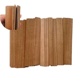 50 pcs Thicken Wooden Candle Wicks, 5.1 X 0.5 Inch Natural Candle Wood Wicks for DIY Candle Making Craft, Smokeless Wood Wicks for Candle Making（Wick Clip not Included）