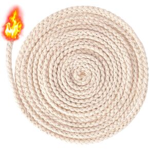 98.4 Ft 1/8''(4mm) Oil Lamp Wicks, Round Cotton Lamp Wicks Burner, Braided Candle Replacement Wicks for Alcohol Kerosene Lamp Torches Lantern- Beige