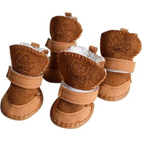 أحذية Payanwin Dog Puppy Boots Snow Boots ، أحذية الكلاب المضادة للانزلاق ، أحذية الكلب الشتاء أحذية رياضية مقاومة للانزلاق للكلاب الصغيرة (XS ، بني)