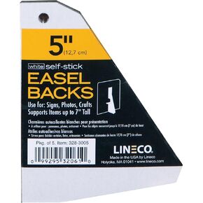 Lineco White Single-Wing 5" Self-Stick Chipboard Easel Backs 5/Pkg