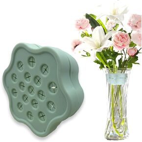 Flower Arranger Twist, Silica Spiral Ikebana Stem Holder for Flowers, Floral Grid for Vase, Flower Bouquet Twister for Vases, Hanataba DIY Flower Arrangement Holder. (Green)