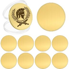 10 PCS Coins Challenge Coins for Engraving ، AeMego 40mm النحاس النحاسي الفراغات عملة مع عملة ختم محفورة بالليزر ، لتوفيات التجميع التذكارية ، مستلزمات تجميع.
