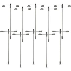 ECSiNG 10PCS Model Railway Train Lamp Post 1:150 Scale Simulation Street Lights 3V Bright White Miniature Sand Table Architectural Model Stainless Steel
