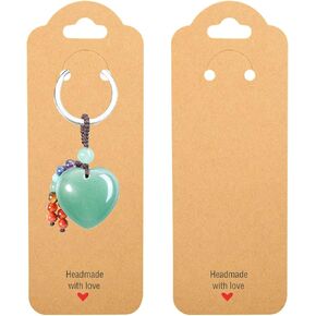 100PCS Necklace Display Cards, 2.16'' x 8.27'' Long Necklace Holder Cards, Handmade with Love Necklace Cards Hanging Tags, Earring Necklace Holders for Selling, Jewelry, Business (Black)