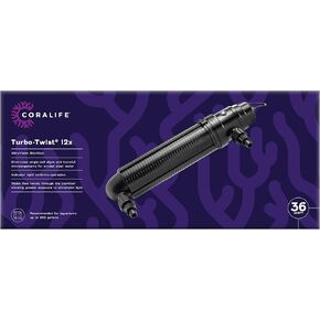 Coralife Aquarium Fish Tank Marine Salt Water Turbo-Twist UV Sterilizer 12X, For up to 500 Gallons