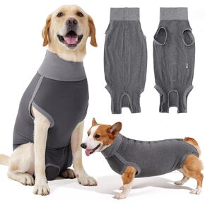 HEYWEAN Dog Recovery Suit Soft Surgical Onesie for Male Female Dogs Post-Op Spay Neuter Surgery Suit E-Collar Alternative for Wound Protection