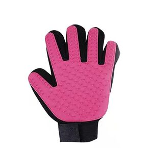 Efficient pet hair removal gloves, gentle pet grooming gloves brush, hair removal gloves, massage gloves, perfect for cats and dogs with short hair, one piece set (left hand) pink