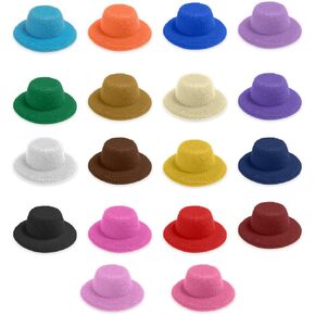 NIIIYTYB 18 Colors Doll Hat Craft Set Mini Tiny Hats for Dolls Formal Small Little Miniature Hats for DIY Crafting Hair Accessories and Decorations for Crafts and Doll Accessories 2.3''/5.8cm