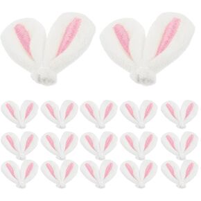 30pcs Easter Mini Bunny Ears, Plush Bunny Ears for Crafts, Tiny Bunny Ears for Craft Hair Clips Headband Stuffed Animal Doll (Pink)