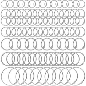 100 PCS حلقات معدنية لبطاقات الفهرس متنوعة 6 أحجام رنين الورق فضفاضة رينغز النيكل مطلي الصلب حلقات مفتاح حلقات مفاتيح مفاتيح حلقات مفاتيح الفضة ، حلقات الكتب ، الخطافات الدائرية ، للمدرسة ، المنزل ، المكتب