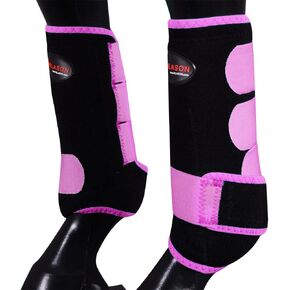HILASON L M S Horse Rear Hind Leg Sport Boots | Horse Leg Boots | Horse Jumping Boots | Horse Sport Boots | Horse Hind Boots