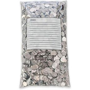 Secure, Durable, Self Sealing Coin Bags - White Block - 9 x 17 - 100/Box
