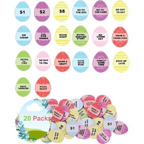 20Pcs Easter Egg Fillers Wooden Tokens,Easter Basket Essentials ,Basket Stuffers for Teen Easter Prizes Stuffers Coins, Unique Family Easter Egg Hunt Activities (20)
