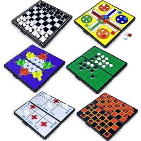 6 PCS Mini Magnetic Board Game Travel Board Games for Family Travel Road Trips Camping Activities Party Games