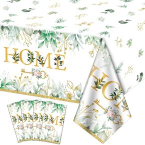 4Pcs Home Sweet Home Tablecloth - Housewarming Table Cover, Rectangular Key House Decoration Table Cloth for New Homes Decoration House Warming Wedding Party Supplies, 51x86 Inch