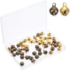 50pcs Micro Jingle Bells 1/2 Inch Bronze Jingle Bell Small Bell Mini Bells Vintage Copper Bell Tiny Crafts Bells Gold Bell for Crafts Decoration Bracelet Necklace Jewelry Making