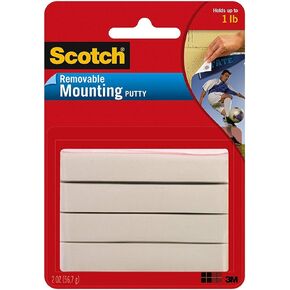 Scotch Mounting Putty 3MVK, Removable, 2 oz, White, 3-Pack