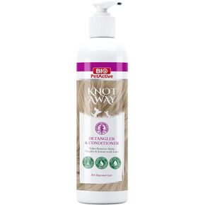 Bio Pet Active Knot Away Detangler and Conditioner for Dogs and Cats - Detangler Combing Facilitator and Nourishing Moisturizing Cream for Coat Health, 8.45 fl oz, 1 Pack, white
