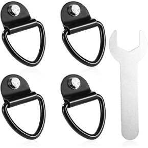 4pcs Tie Down Kit for Ruffland Kennel, Metal D-Ring Tie Down Anchors Kennel Parts Including Bolts Washers & Wrench Dog Crate Hook Accessories Compatible with Ruffland Kennel 1000lb Load Capacity
