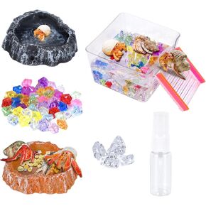 6 Pack Hermit Crab Accessories Hermit Crab Bathing Pool with Ramp Reptile Hermit Crab Water Food Bowls Dish Starter Kits for Hermit Crab Leopard Gecko Frog Spider Lizard Turtle Bearded Dragon etc