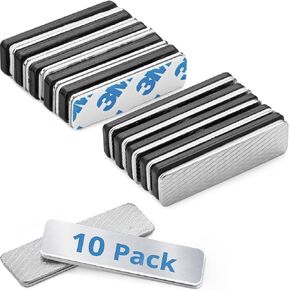 EcoEarth Adhesive Two-Piece Design Name Tag Magnets (10 Badge Holder Magnets, 1.75 x 0.5 inches), Name Tag Magnet Backs w/ 3 Extra-Strong Neodymium Magnets for ID Badge Holders