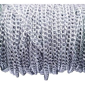 رابط سلسلة كبح الألمنيوم Dcatcher بكميات كبيرة لإكسسوارات المجوهرات القلادة DIY صنع 11 ياردة 4.5 ملم ، والفضة