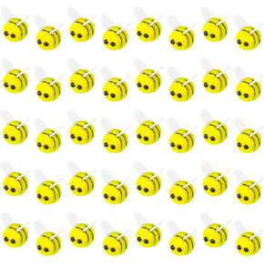 Yolev 40 PCS Bee Decorations Wool Felt Bees Felt Crafts Mini Bee Plush Decor Bees Wool Felt Bumble Bee for Crafts DIY Bee Themed Party Decorations Clothing Hat DIY Crafts