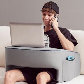 مكتب اللفة ، وسادة ألعاب ، حامل كمبيوتر محمول ، وسادة مكتب كمبيوتر محمول ، وسادة قراءة الأريكة ، وسادة القراءة لللفة ، وملحقات الكمبيوتر المحمول ، وسادة القراءة مع الأسلحة للبالغين (رمادي)
