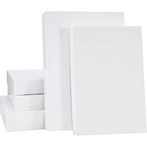 SUNCOLOR 5 Boxes Assorted Sizes(3 Boxes 14", 2 Boxes 16") White Gift Boxes With Lids For Christmas, Birthdays and more